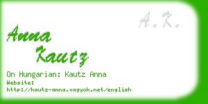 anna kautz business card